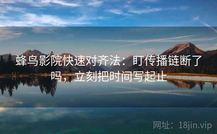 蜂鸟影院快速对齐法：盯传播链断了吗，立刻把时间写起止